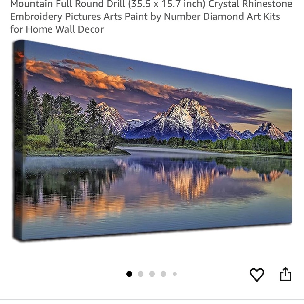 Mountain Scene Diamond Art Craft Canvas Project New in Box